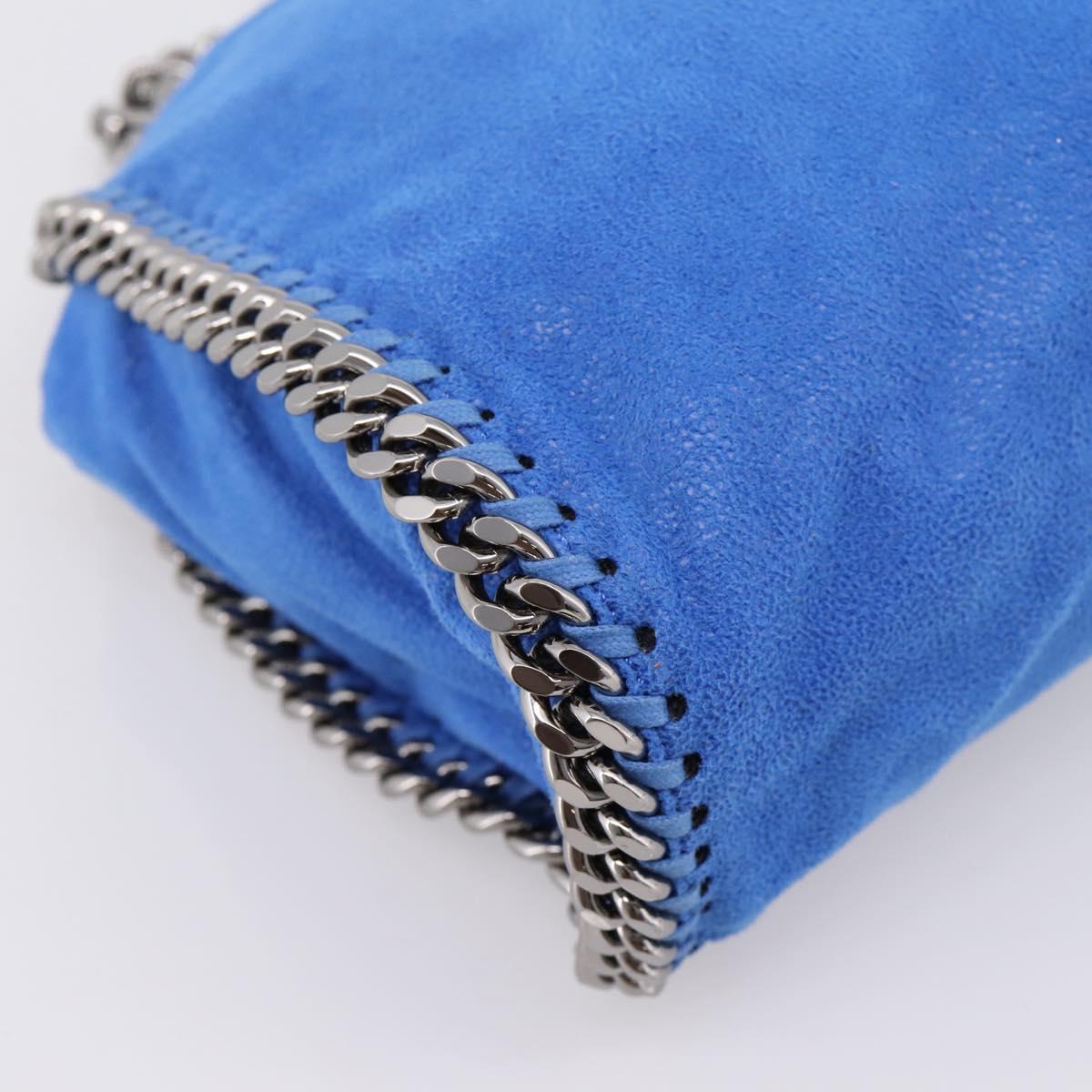 Stella MacCartney Chain Falabella Bag Suede Blue Silver 371223 Auth 206343A