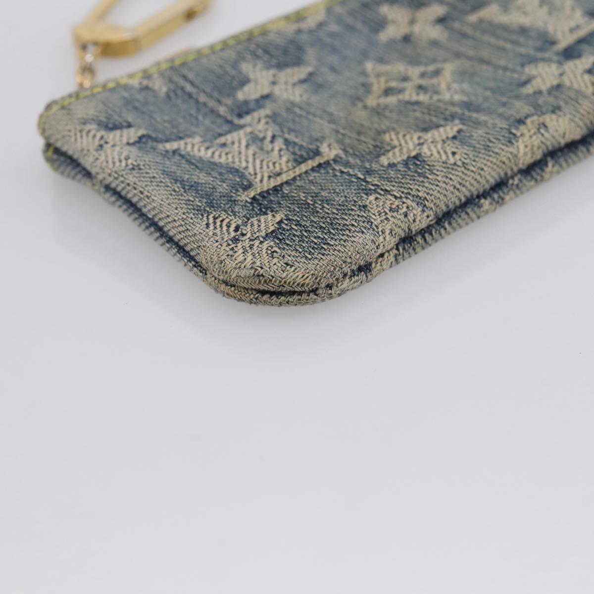 LOUIS VUITTON Monogram Denim Pochette Cles Purse Blue M95343 LV Auth 206350A