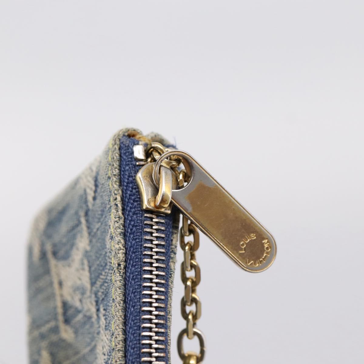 LOUIS VUITTON Monogram Denim Pochette Cles Purse Blue M95343 LV Auth 206350A