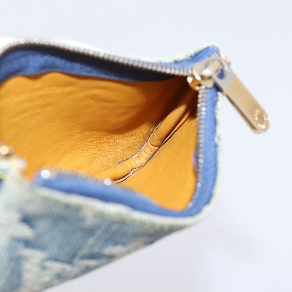 LOUIS VUITTON Monogram Denim Pochette Cles Purse Blue M95343 LV Auth 206350A