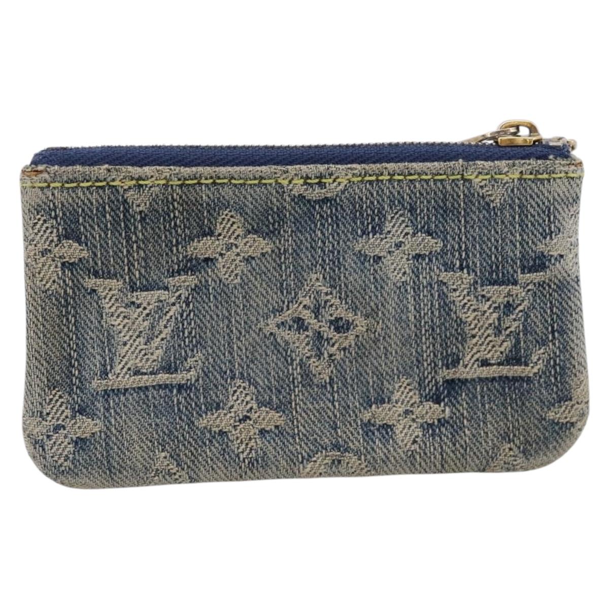 LOUIS VUITTON Monogram Denim Pochette Cles Purse Blue M95343 LV Auth 206350A
