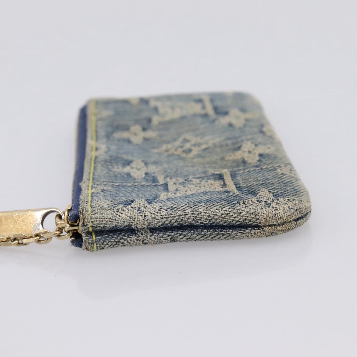 LOUIS VUITTON Monogram Denim Pochette Cles Purse Blue M95343 LV Auth 206350A