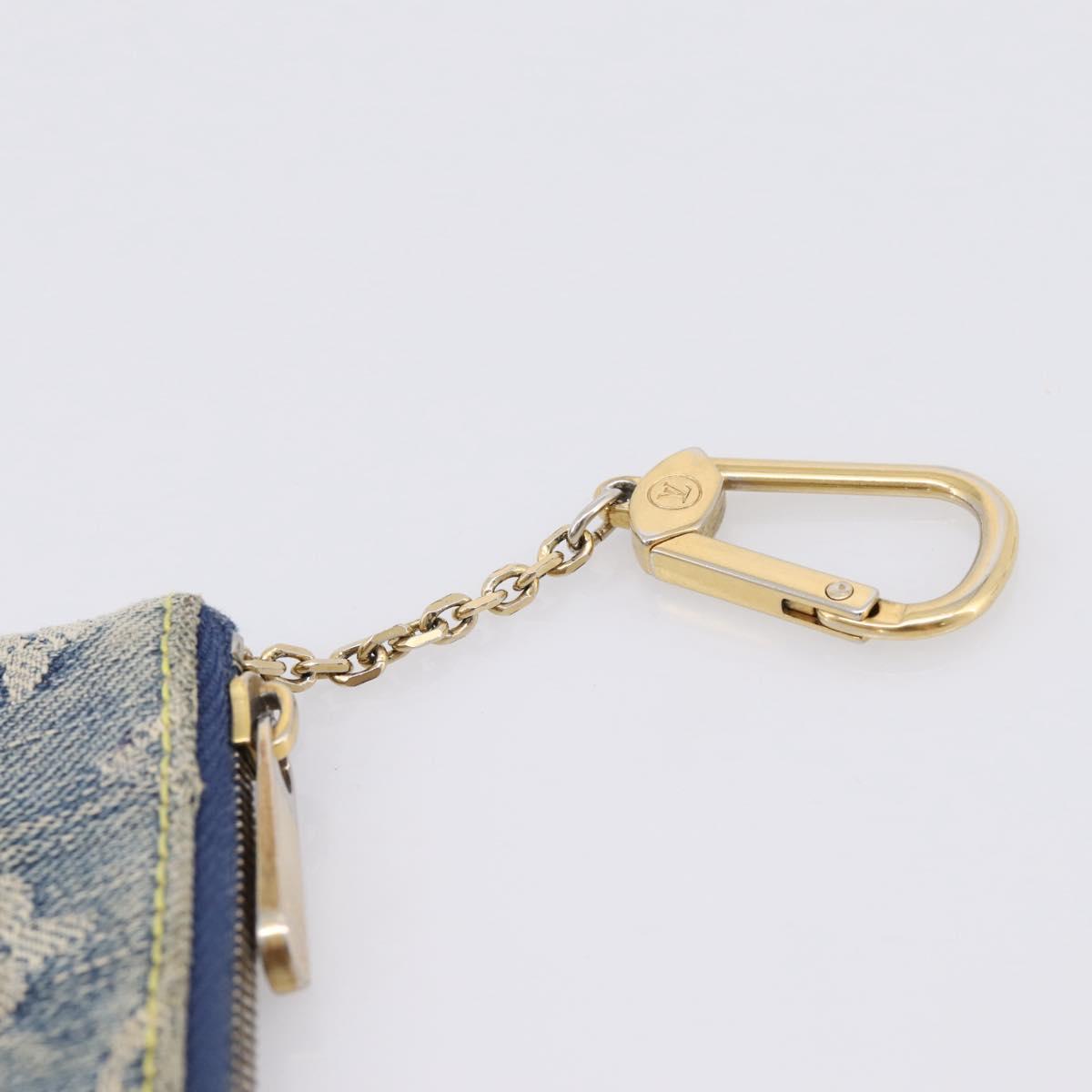 LOUIS VUITTON Monogram Denim Pochette Cles Purse Blue M95343 LV Auth 206350A