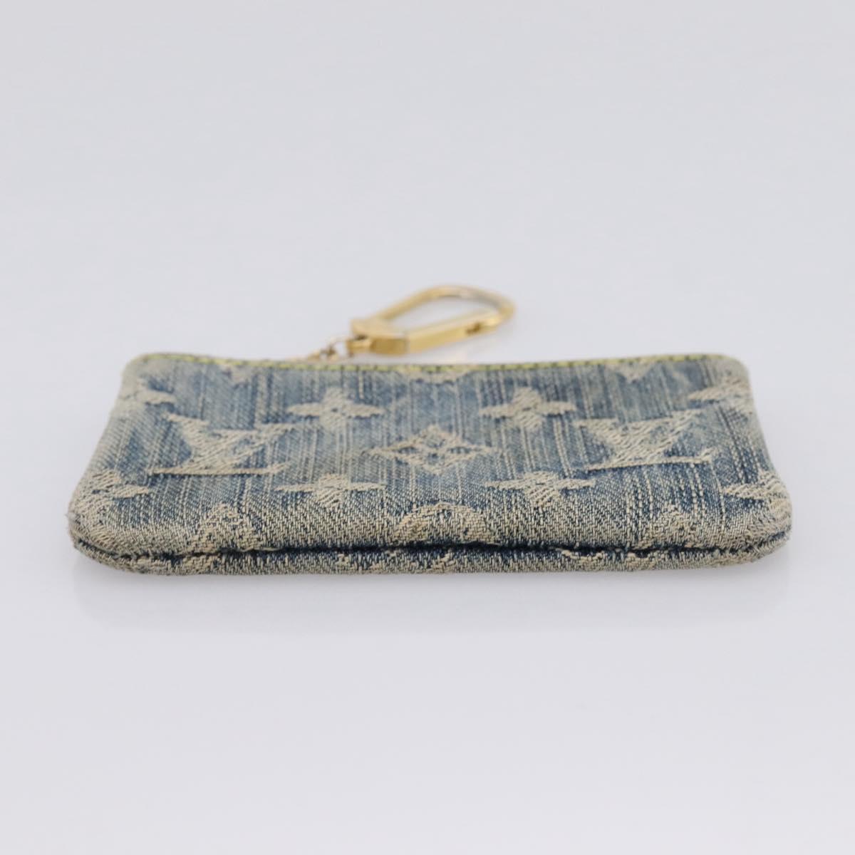 LOUIS VUITTON Monogram Denim Pochette Cles Purse Blue M95343 LV Auth 206350A
