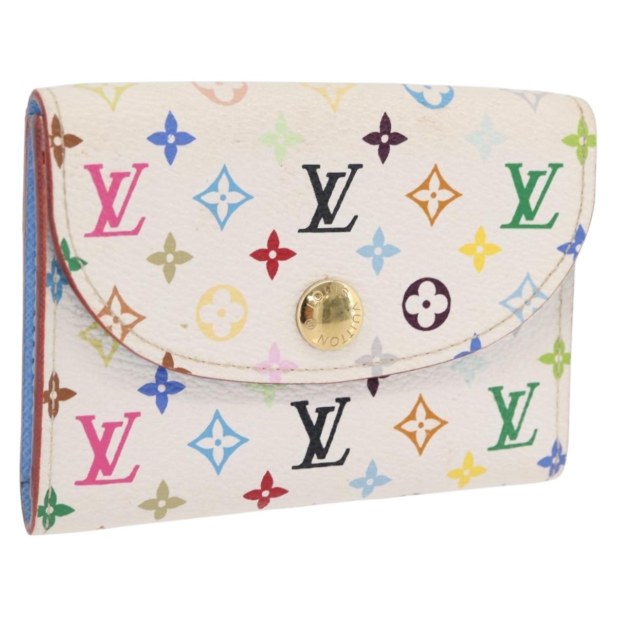 LOUIS VUITTON Monogram Multicolor Anvelop Cult De Vuitto White LV Auth 206351A