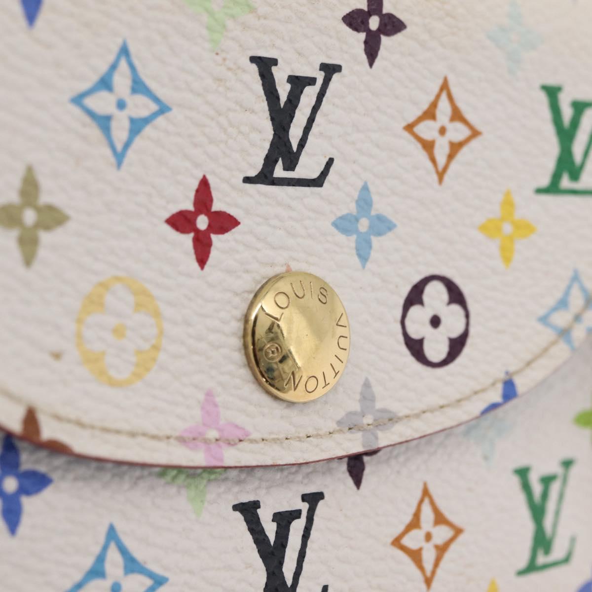 LOUIS VUITTON Monogram Multicolor Anvelop Cult De Vuitto White LV Auth 206351A