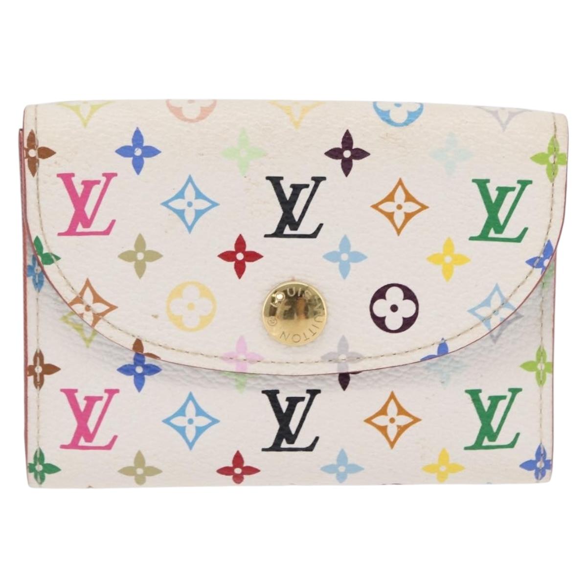 LOUIS VUITTON Monogram Multicolor Anvelop Cult De Vuitto White LV Auth 206351A