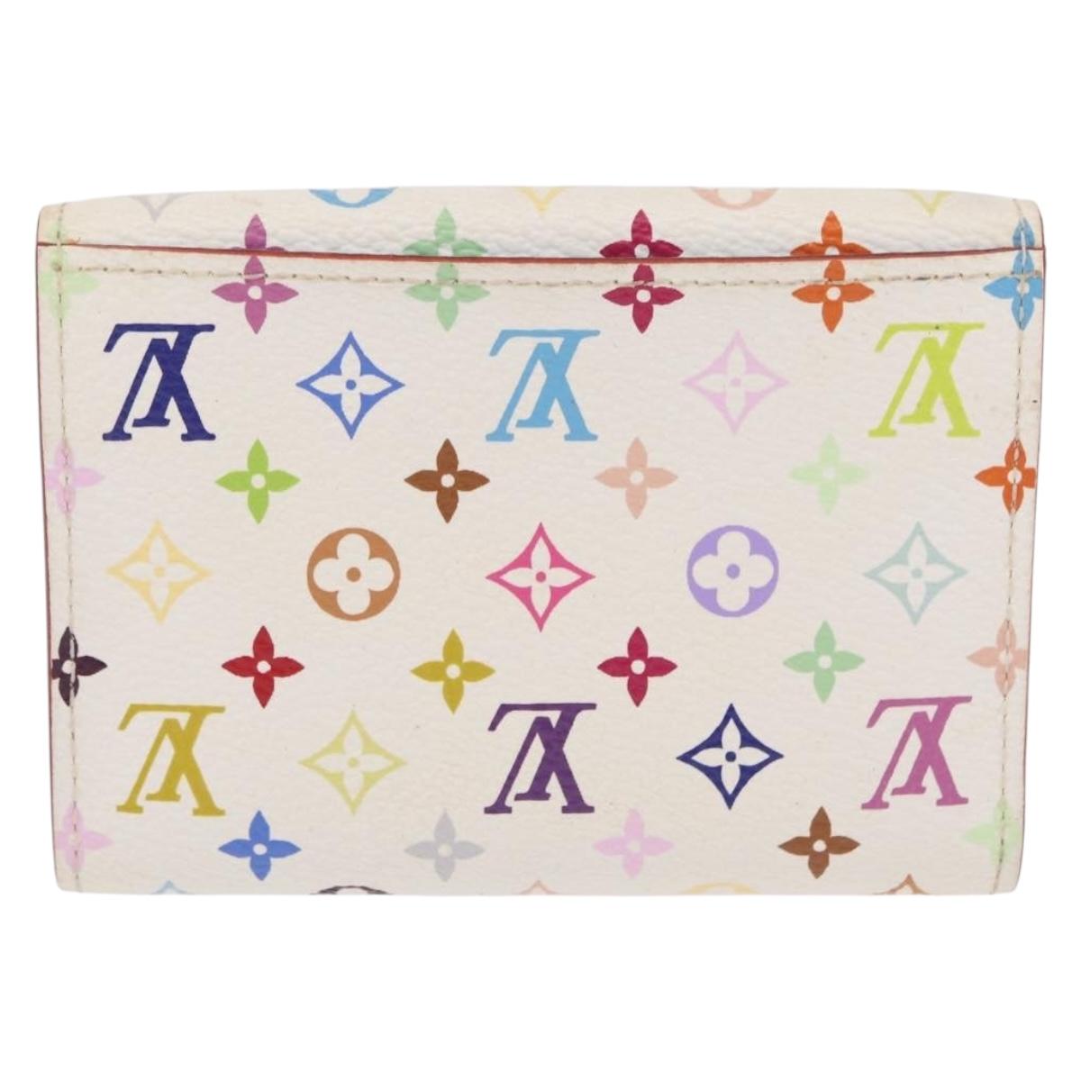 LOUIS VUITTON Monogram Multicolor Anvelop Cult De Vuitto White LV Auth 206351A