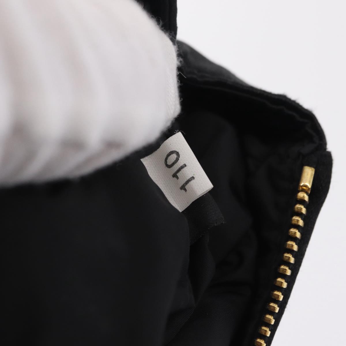 Miu Miu Matelasse Clutch Bag Satin Black Gold Auth 206357A
