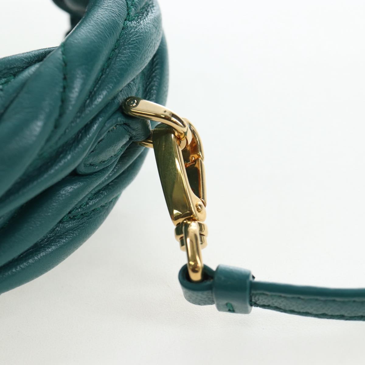 Miu Miu Matelasse Wonder Mini Shoulder Pouch Leather 2way Green Auth 206358SAM