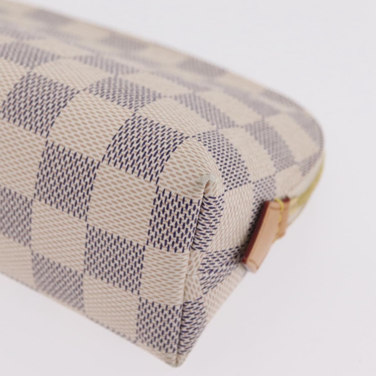 LOUIS VUITTON Damier Azur Pochette Cosmetic PM Pouch N60024 LV Auth 206359V