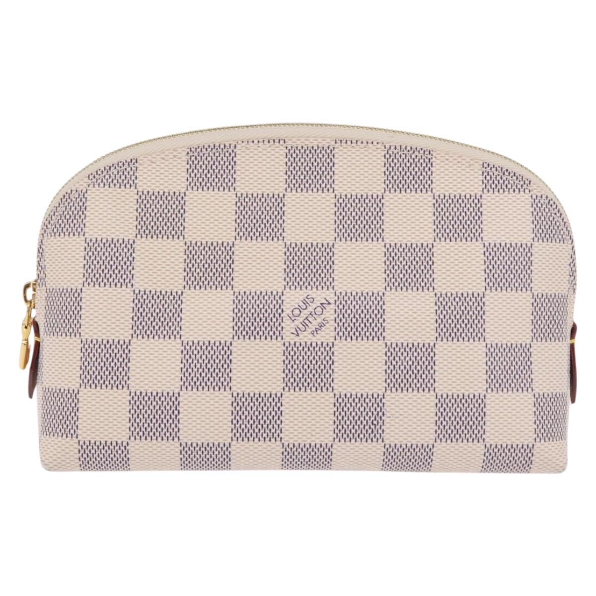 LOUIS VUITTON Damier Azur Pochette Cosmetic PM Pouch N60024 LV Auth 206359V
