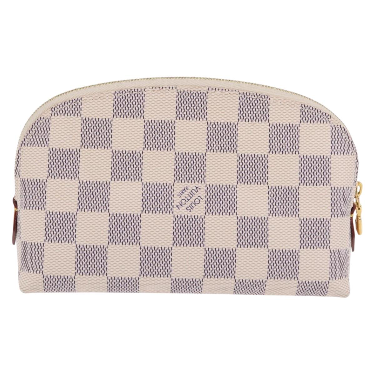 LOUIS VUITTON Damier Azur Pochette Cosmetic PM Pouch N60024 LV Auth 206359V