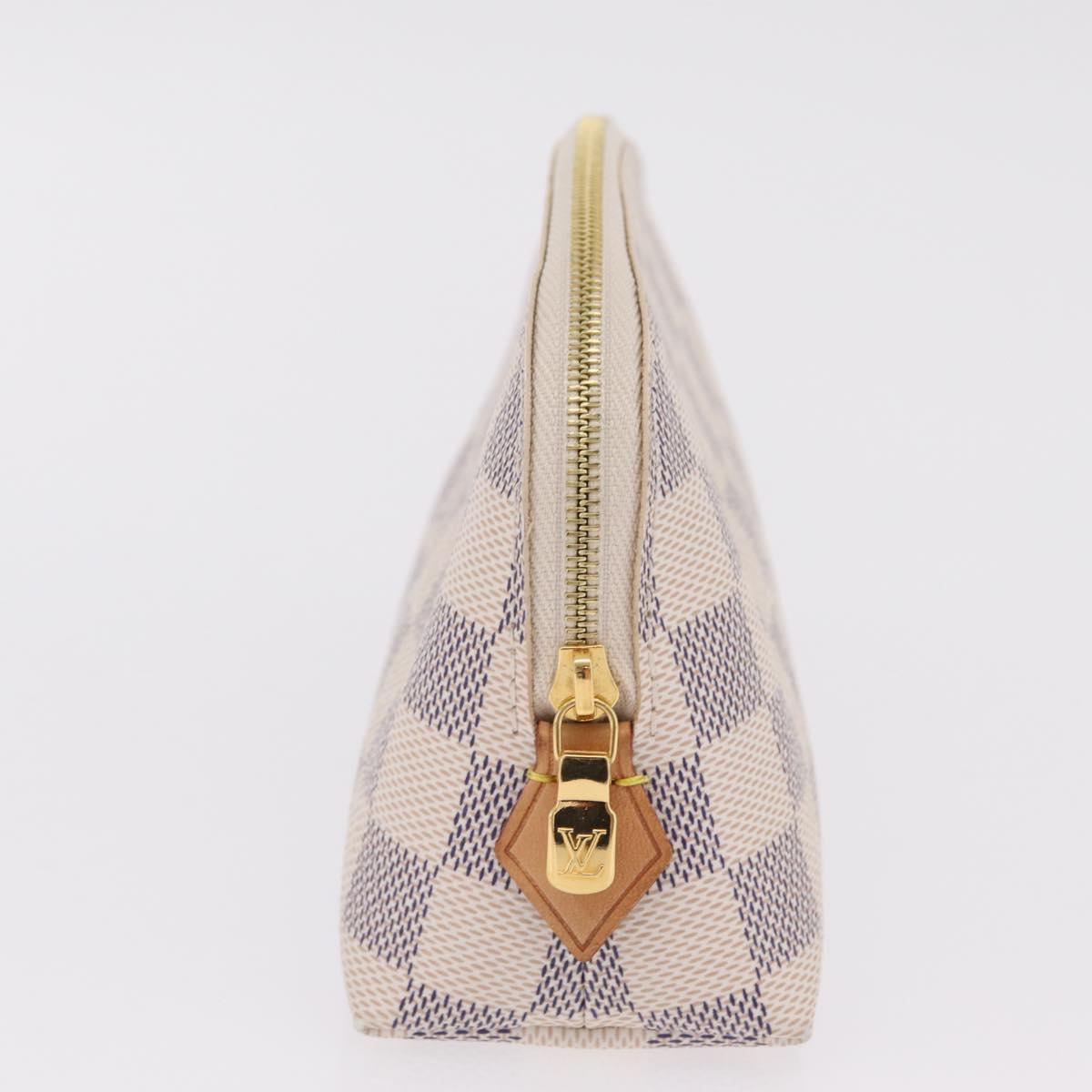 LOUIS VUITTON Damier Azur Pochette Cosmetic PM Pouch N60024 LV Auth 206359V