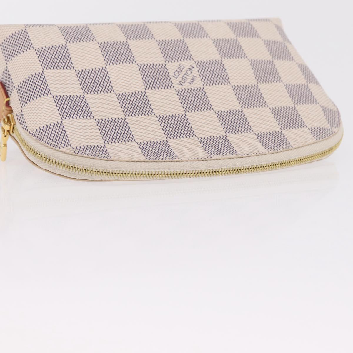 LOUIS VUITTON Damier Azur Pochette Cosmetic PM Pouch N60024 LV Auth 206359V