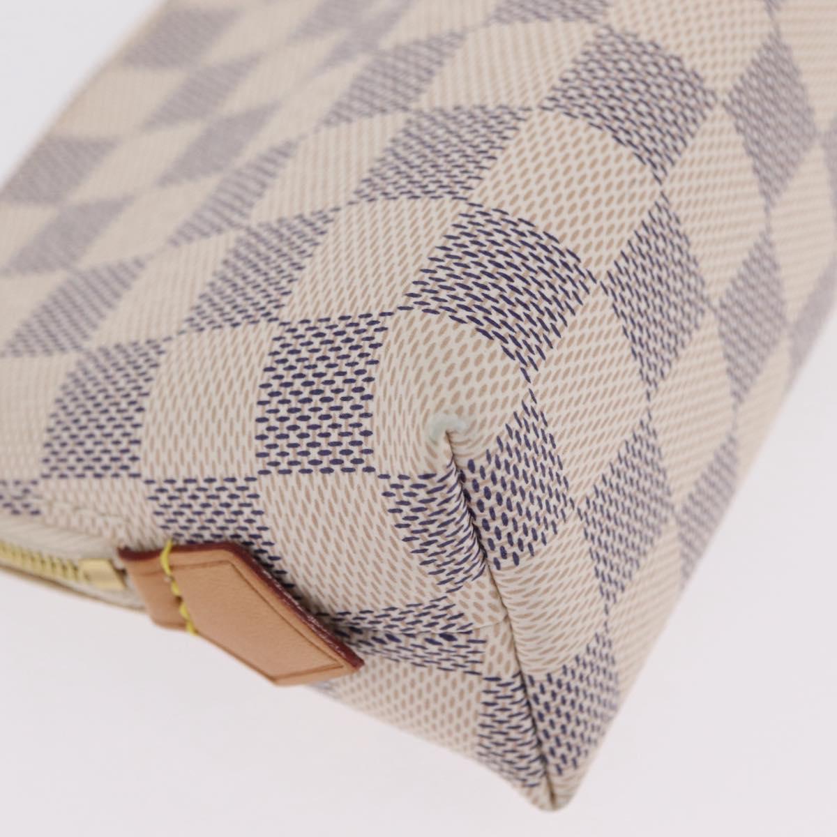 LOUIS VUITTON Damier Azur Pochette Cosmetic PM Pouch N60024 LV Auth 206359V