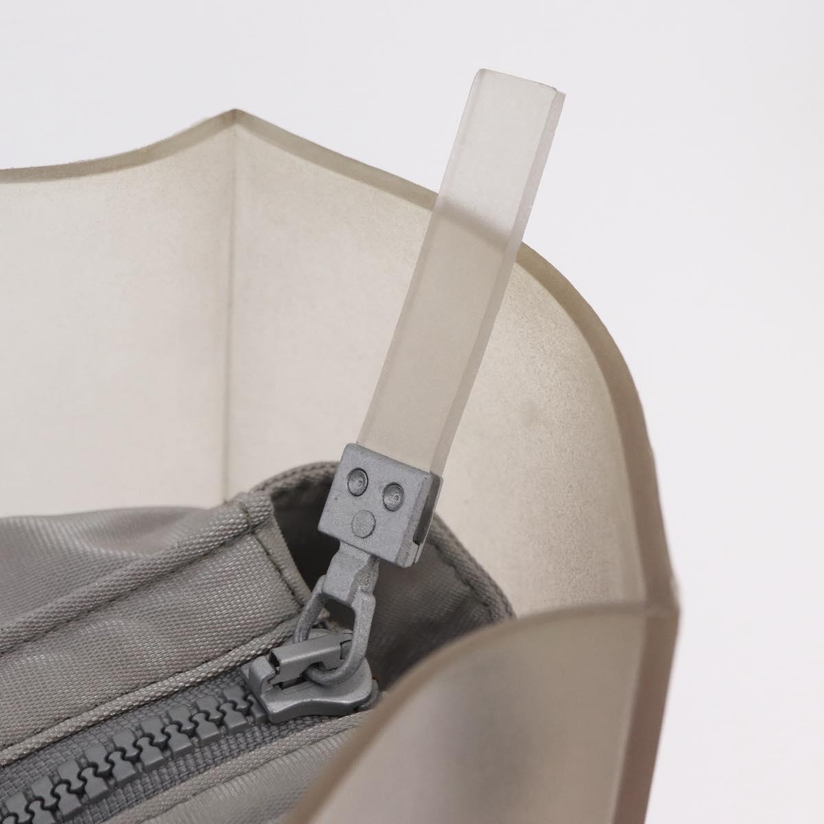 CHANEL Tote Bag Rubber Gray CC Auth 206363