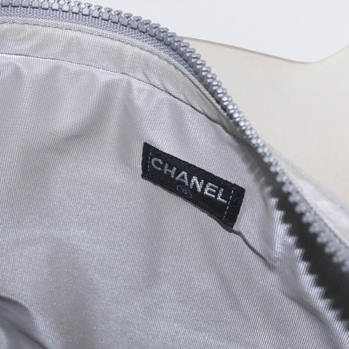 CHANEL Tote Bag Rubber Gray CC Auth 206363