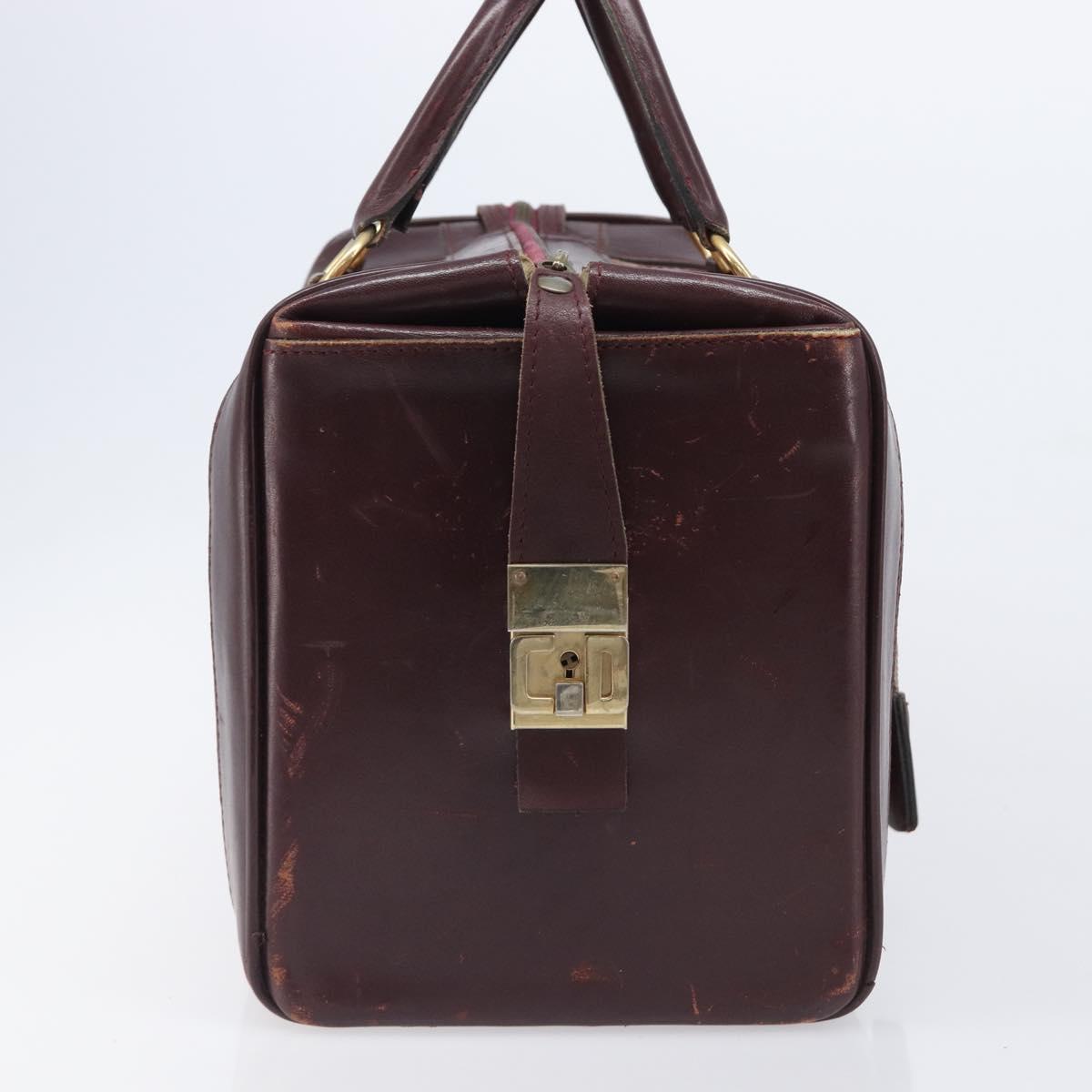 Christian Dior Trotter Canvas Boston Bag Red Gold Auth 206367