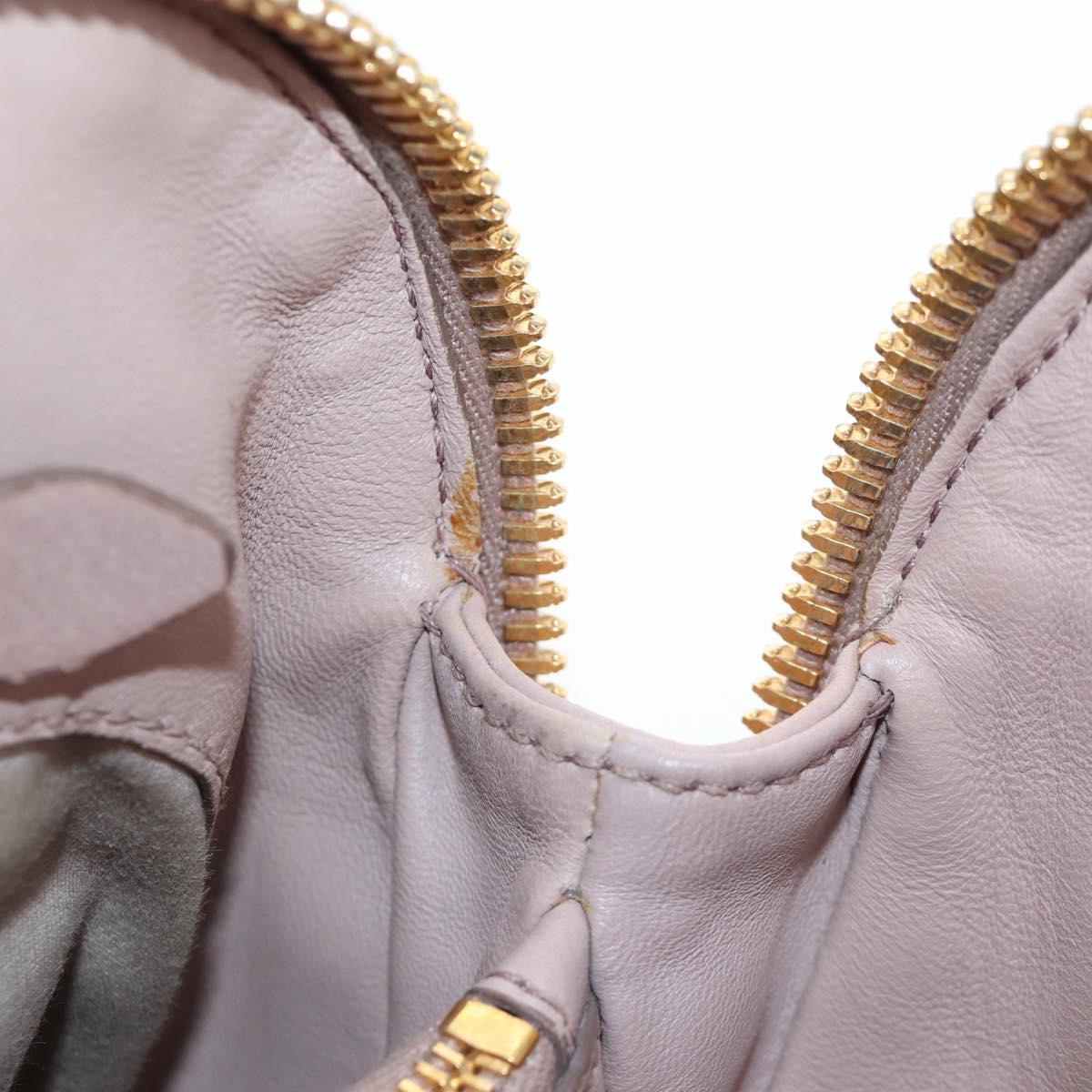 Miu Miu Matelasse Hand Bag Leather Pink Gold Auth 206368