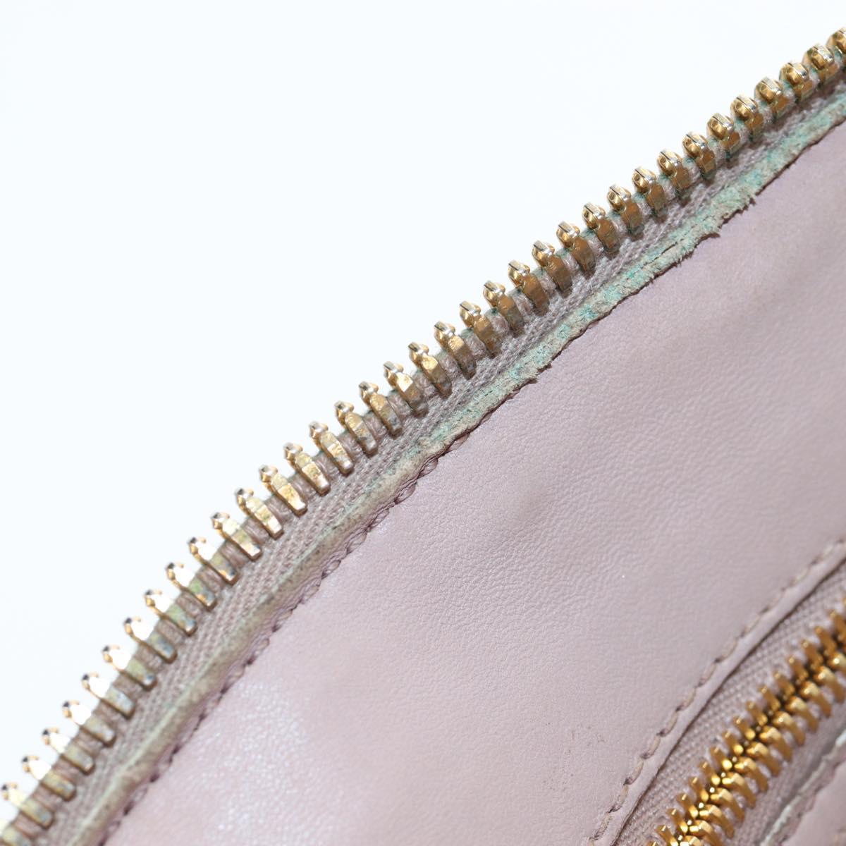 Miu Miu Matelasse Hand Bag Leather Pink Gold Auth 206368