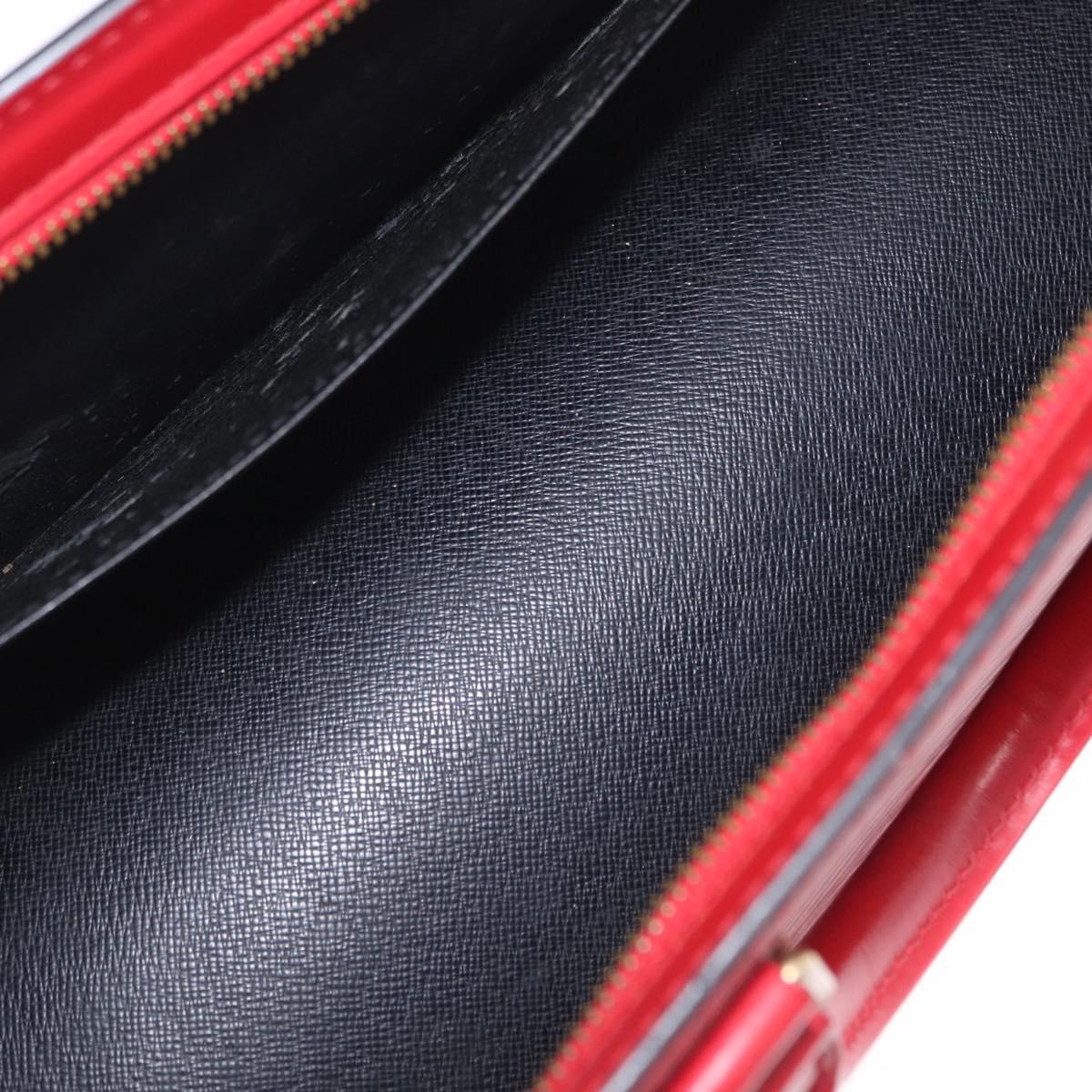 LOUIS VUITTON Epi Sac Triangle Hand Bag Red M52097 LV Auth 206372