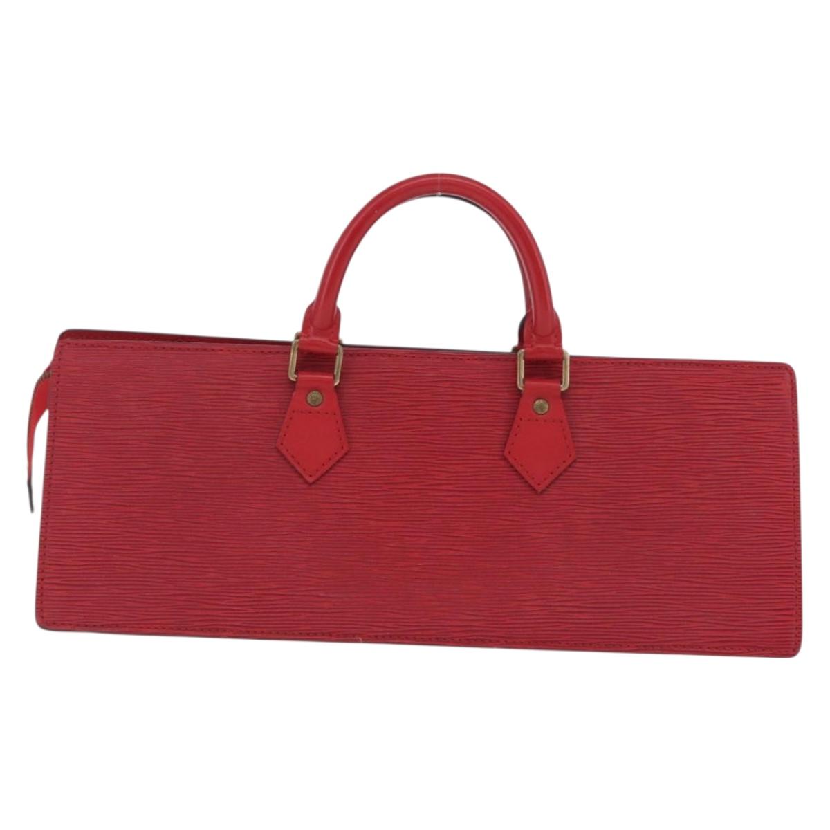 LOUIS VUITTON Epi Sac Triangle Hand Bag Red M52097 LV Auth 206372