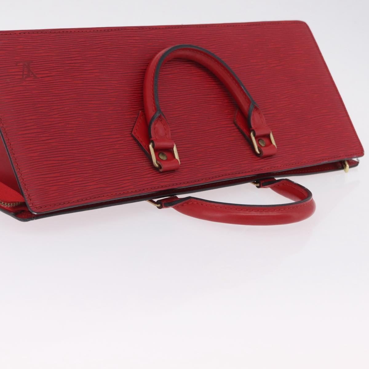 LOUIS VUITTON Epi Sac Triangle Hand Bag Red M52097 LV Auth 206372