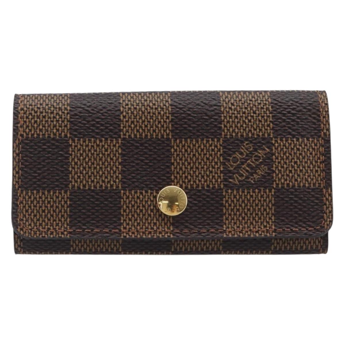 LOUIS VUITTON Damier Ebene Multicles 4 Key Case N62631 LV Auth 206376V
