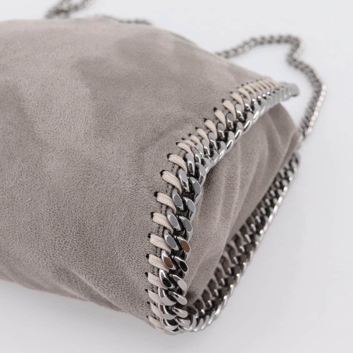 Stella MacCartney Chain Falabella Bag Suede Gray Silver 371223 Auth 206377A