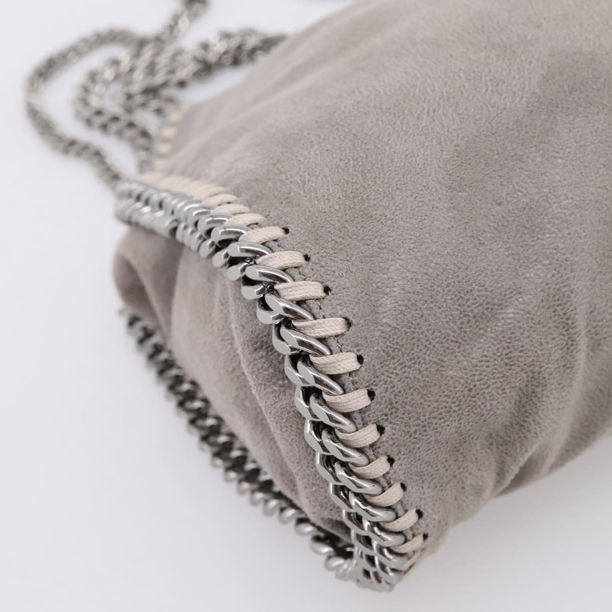 Stella MacCartney Chain Falabella Bag Suede Gray Silver 371223 Auth 206377A