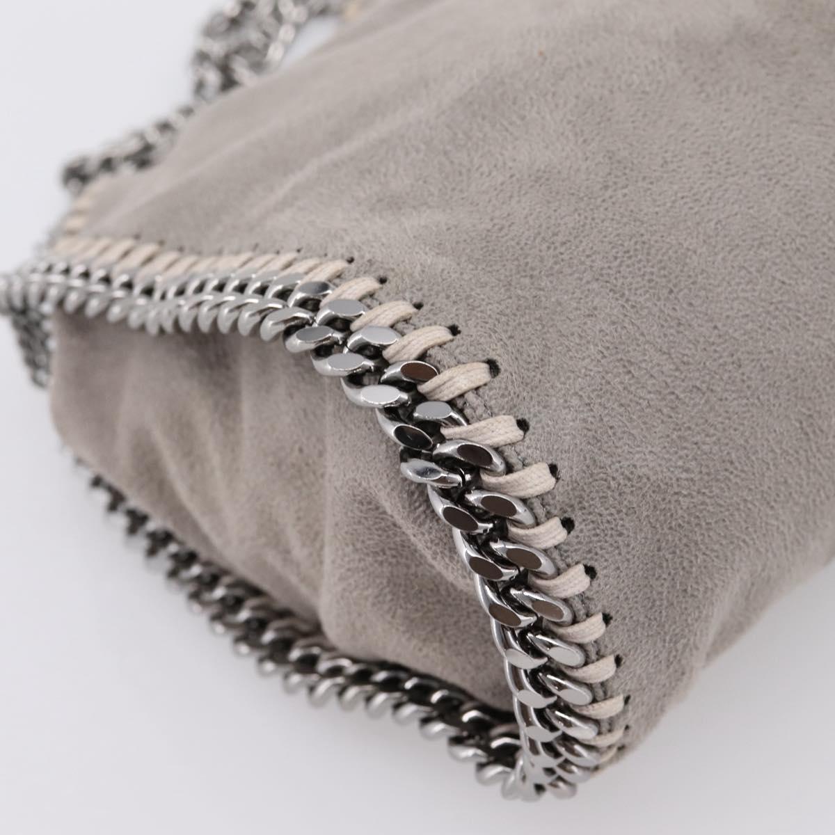 Stella MacCartney Chain Falabella Bag Suede Gray Silver 371223 Auth 206377A