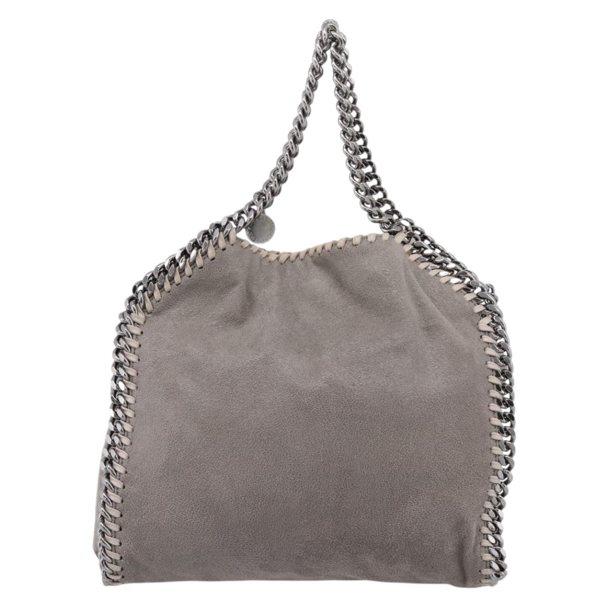 Stella MacCartney Chain Falabella Bag Suede Gray Silver 371223 Auth 206377A