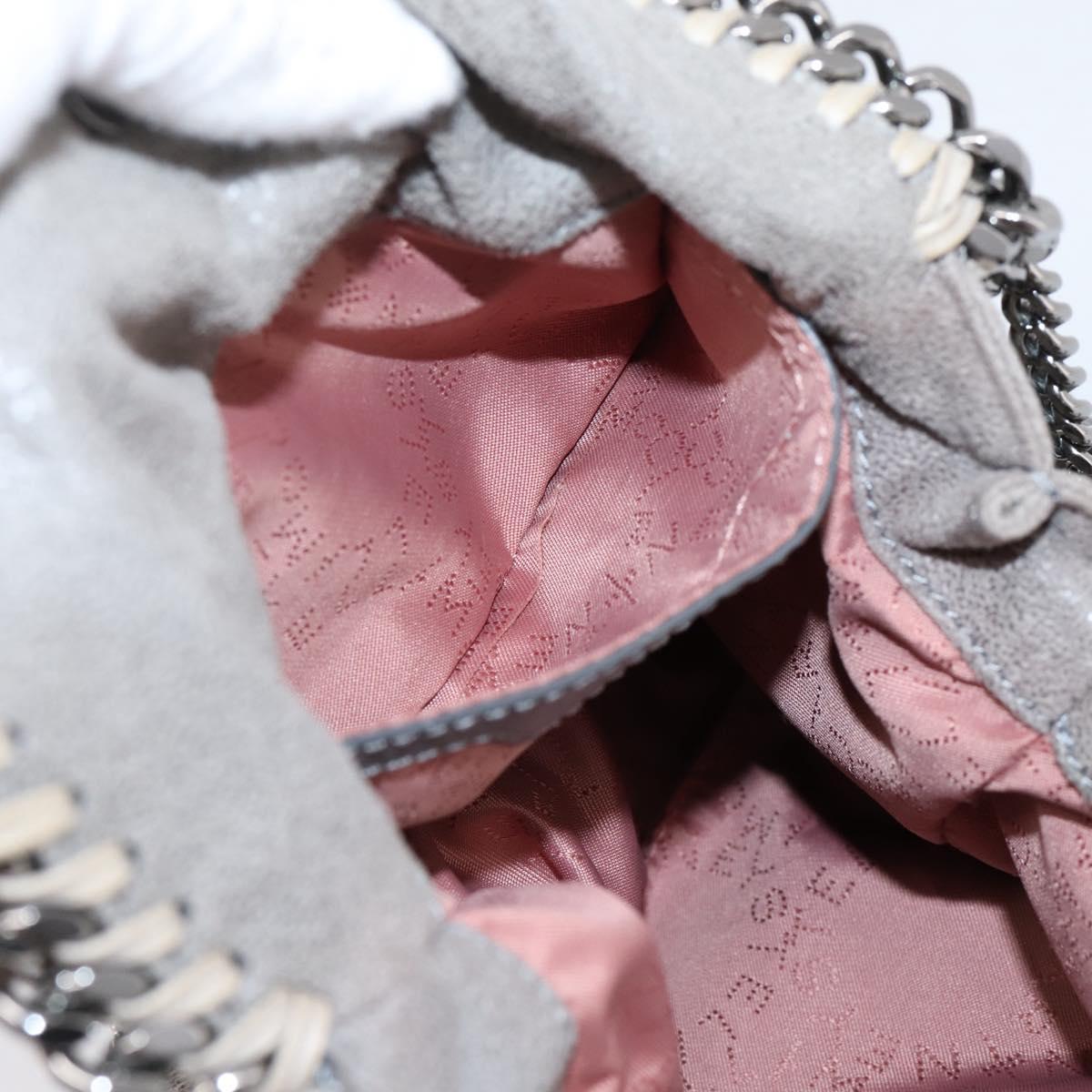 Stella MacCartney Chain Falabella Bag Suede Gray Silver 371223 Auth 206377A
