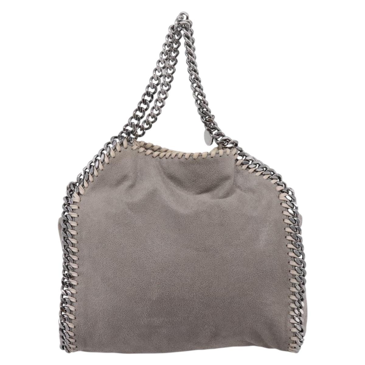 Stella MacCartney Chain Falabella Bag Suede Gray Silver 371223 Auth 206377A