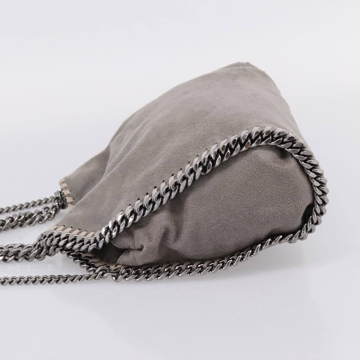 Stella MacCartney Chain Falabella Bag Suede Gray Silver 371223 Auth 206377A