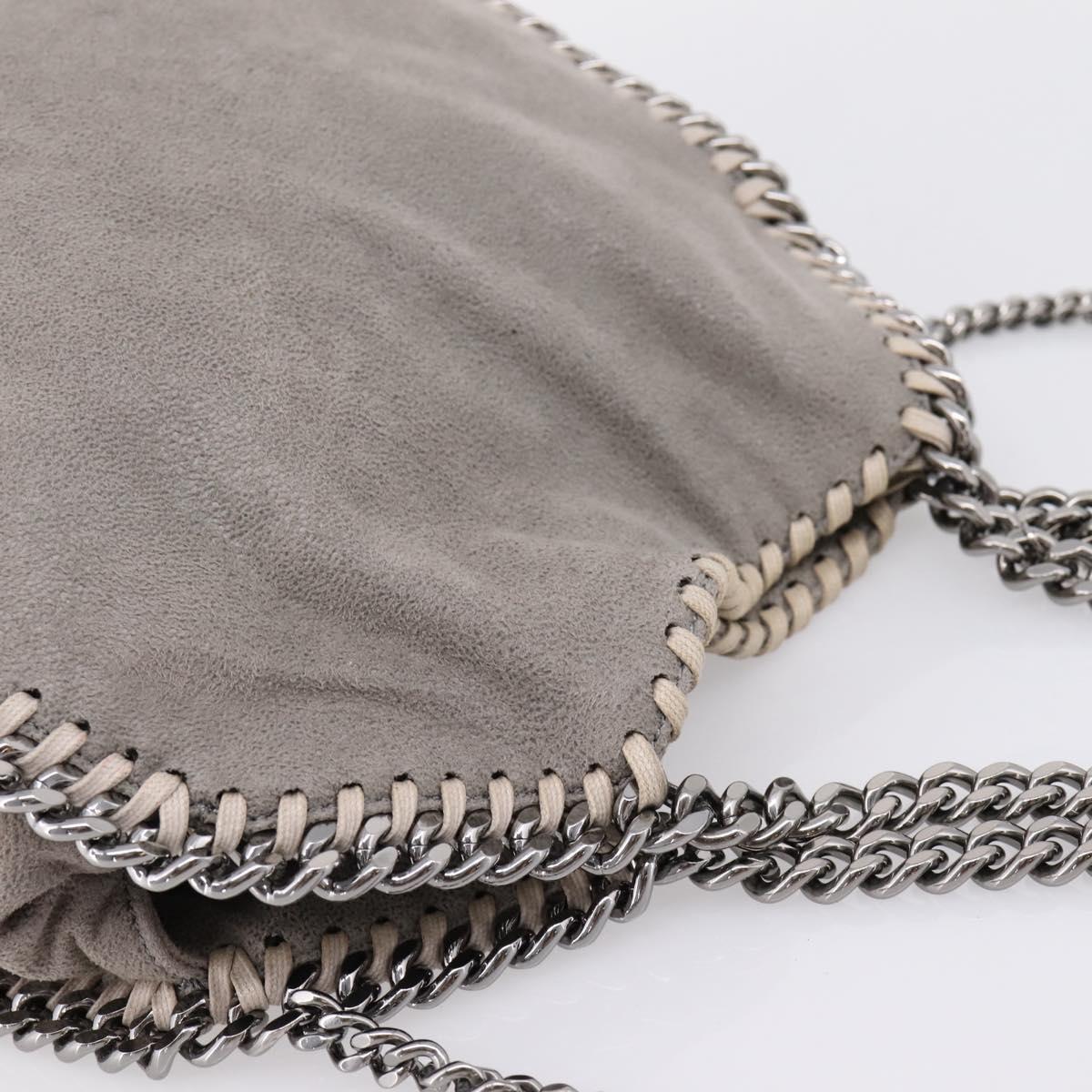Stella MacCartney Chain Falabella Bag Suede Gray Silver 371223 Auth 206377A