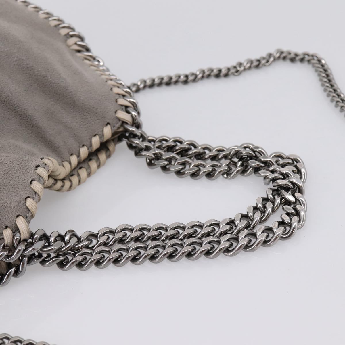 Stella MacCartney Chain Falabella Bag Suede Gray Silver 371223 Auth 206377A