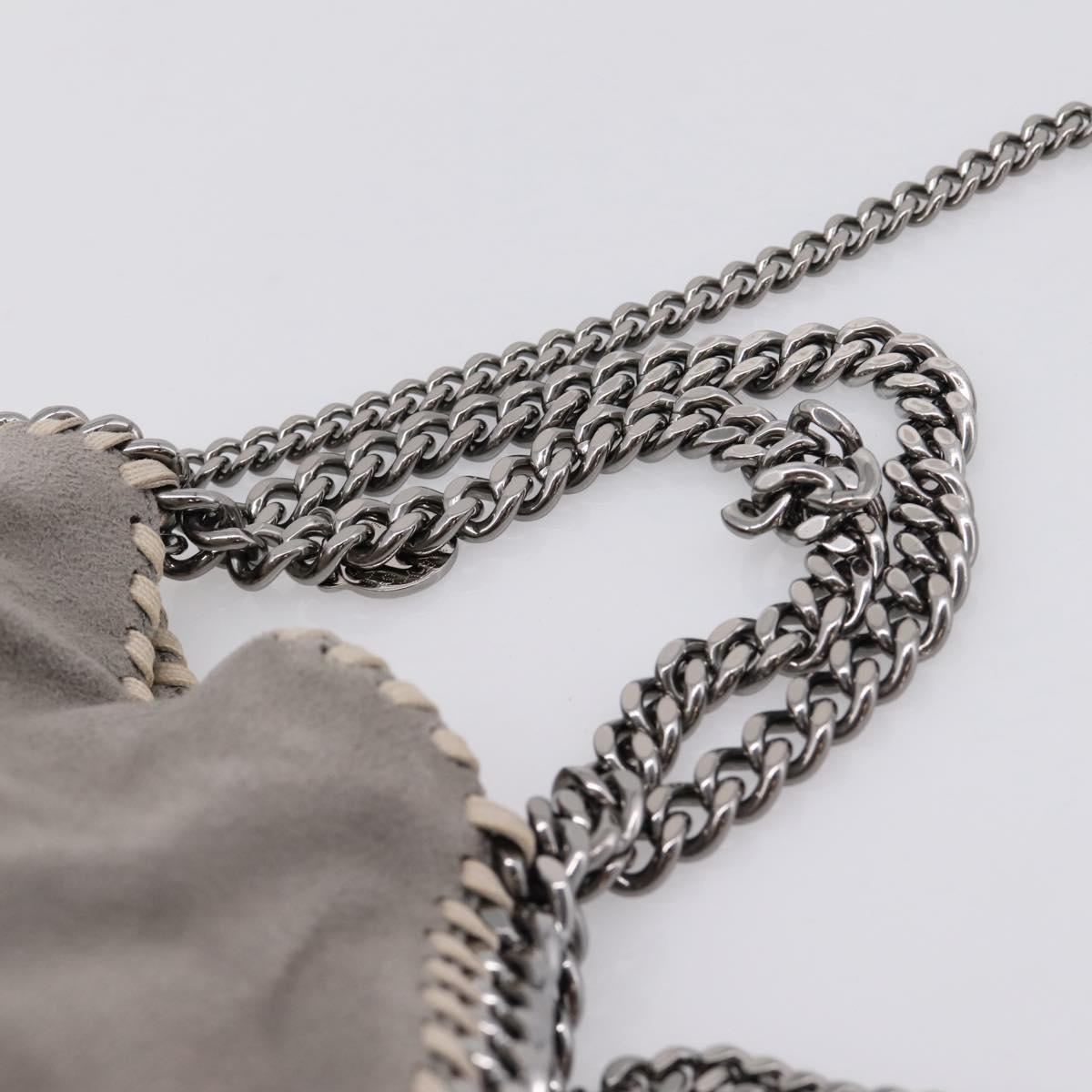 Stella MacCartney Chain Falabella Bag Suede Gray Silver 371223 Auth 206377A