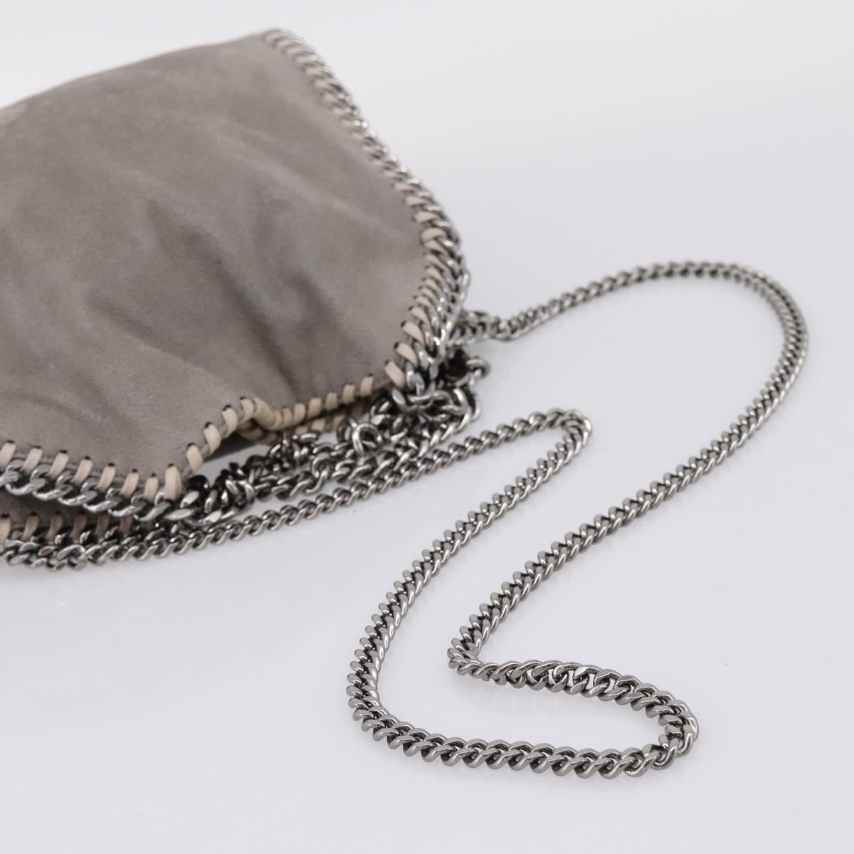 Stella MacCartney Chain Falabella Bag Suede Gray Silver 371223 Auth 206377A