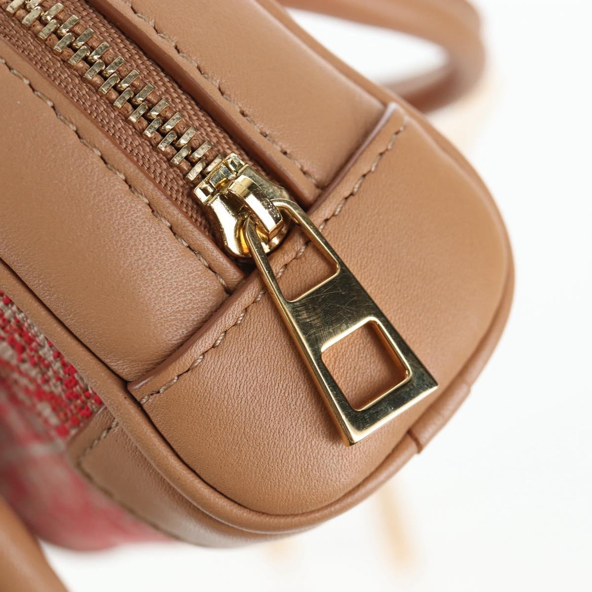 LOEWE Amazona Nano Shoulder Pouch Canvas 2way Beige Gold Auth 206378M