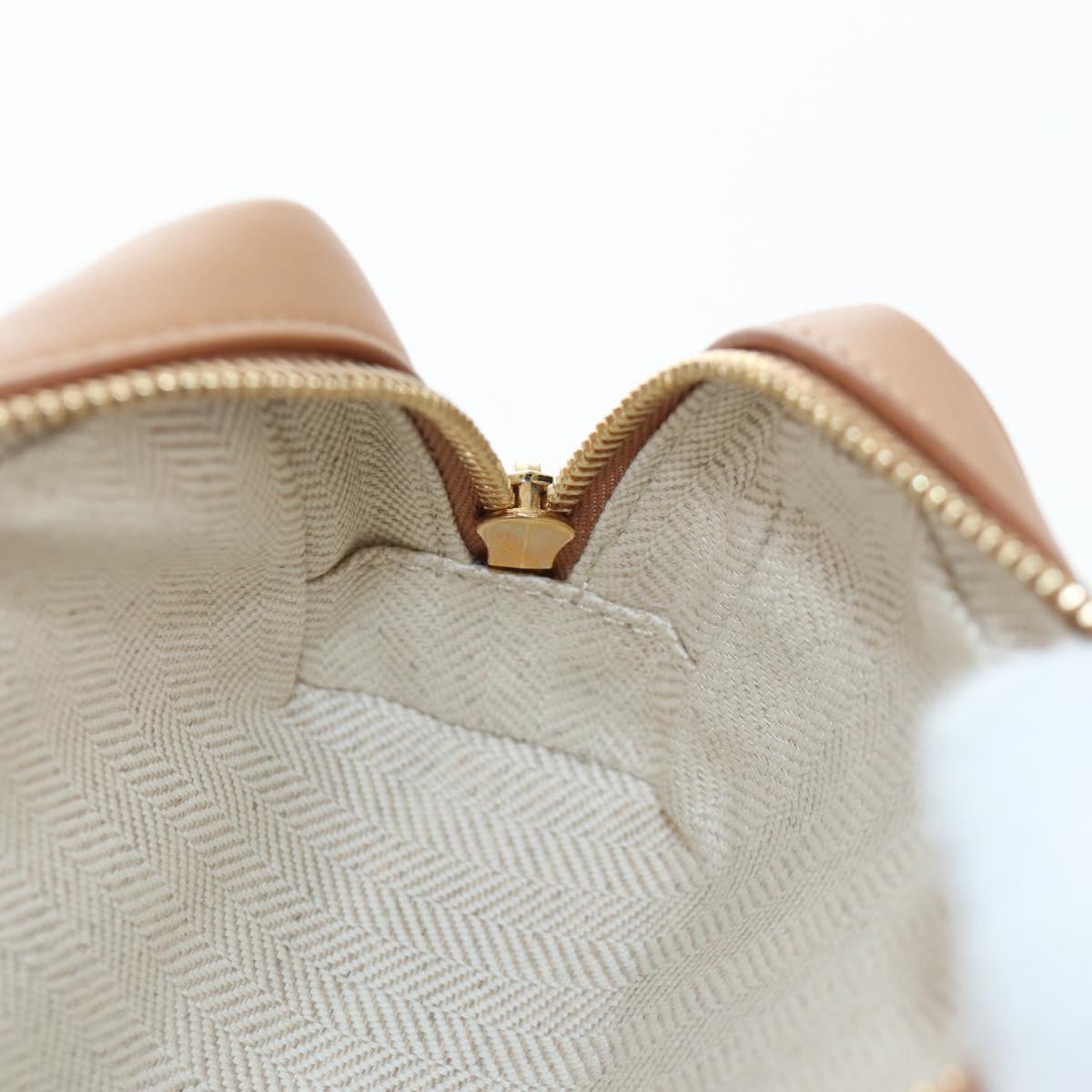 LOEWE Amazona Nano Shoulder Pouch Canvas 2way Beige Gold Auth 206378M