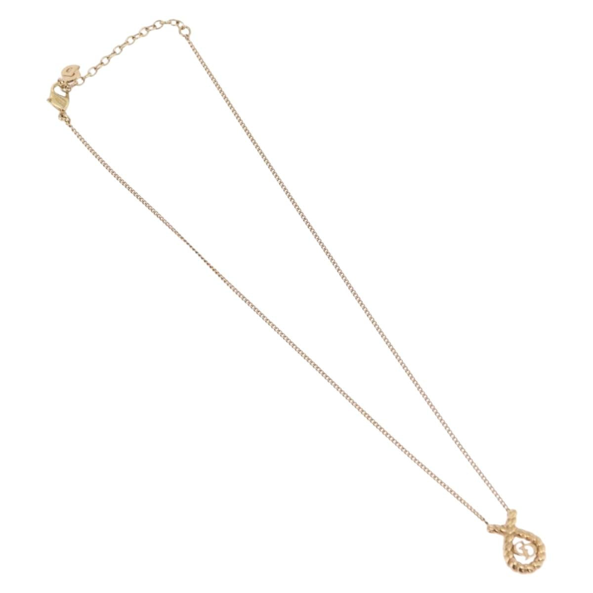 Christian Dior Necklace metal Gold Tone Auth 206380