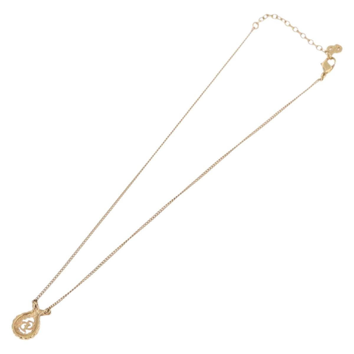 Christian Dior Necklace metal Gold Tone Auth 206380