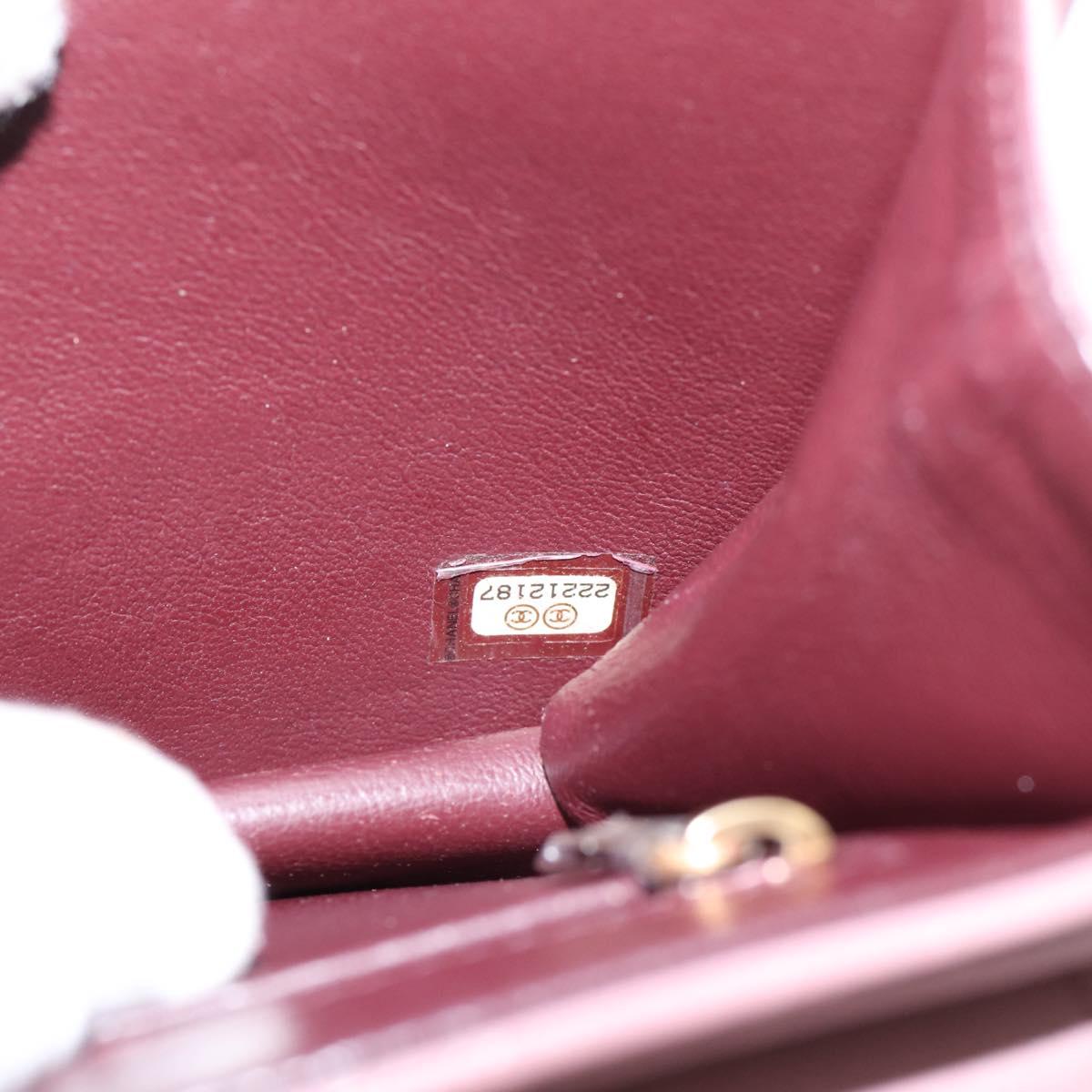CHANEL Matelasse Chain Shoulder Bag Lamb Skin Purple Gray CC Auth 206386V