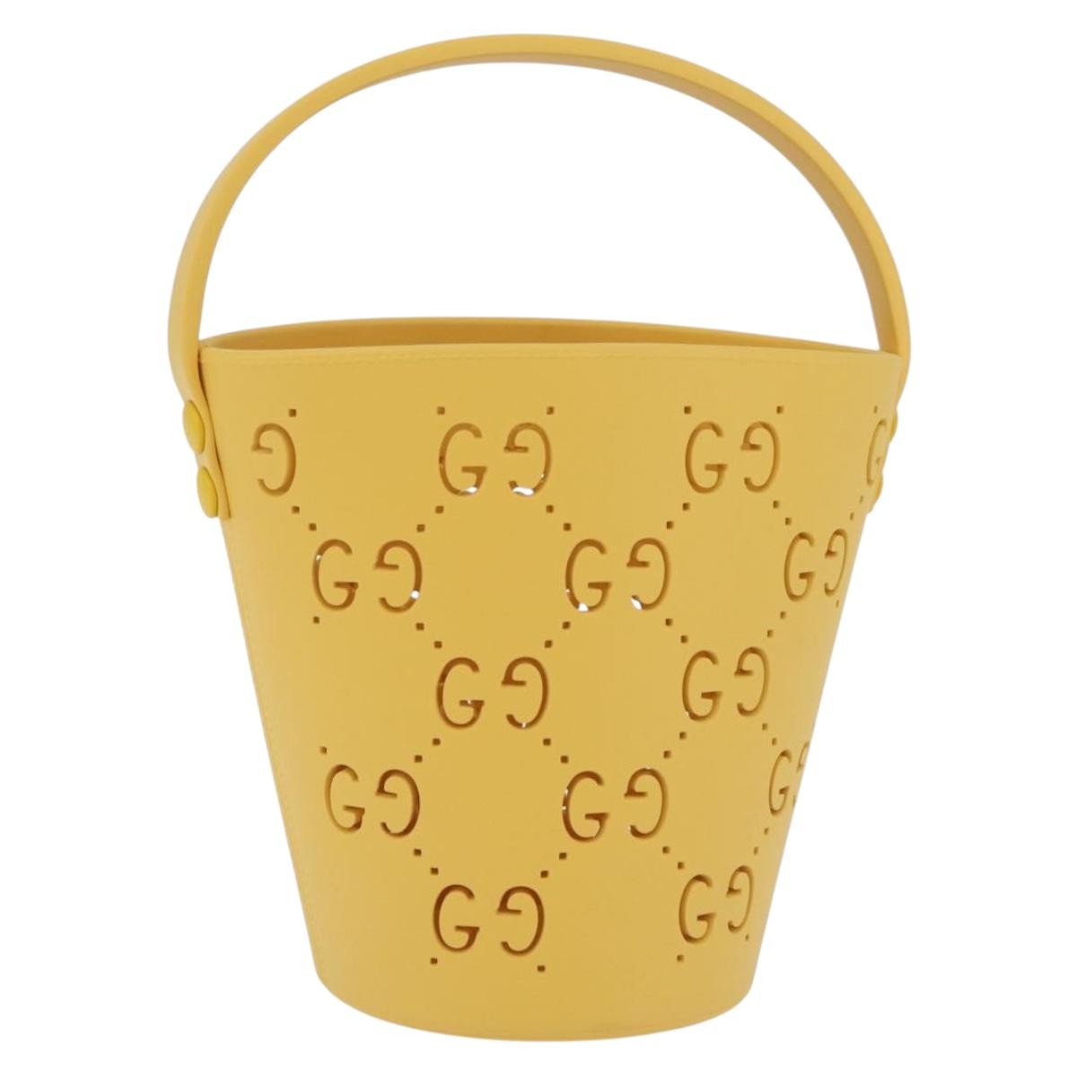GUCCI Hand Bag Rubber Yellow 723051 Auth 206393M