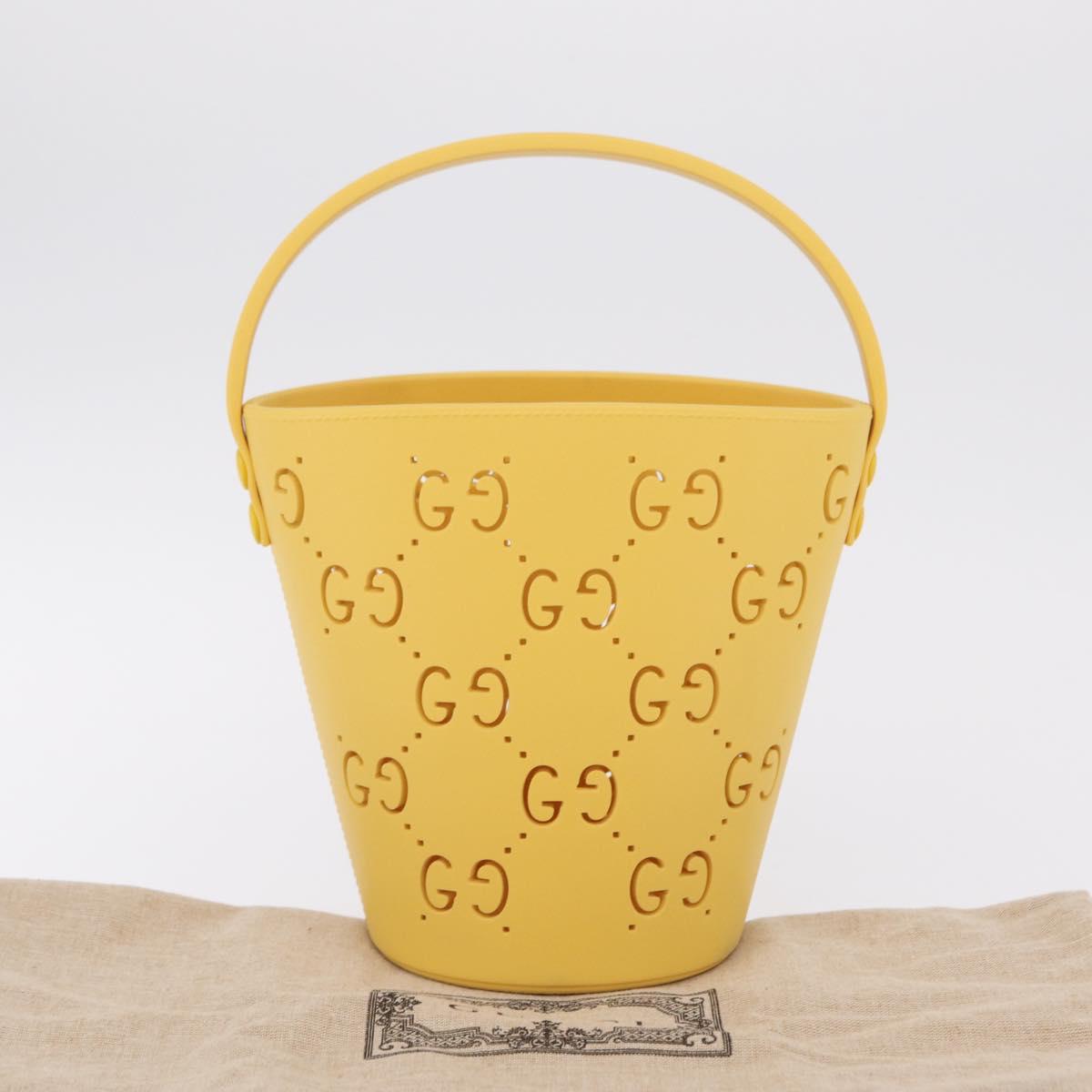 GUCCI Hand Bag Rubber Yellow 723051 Auth 206393M