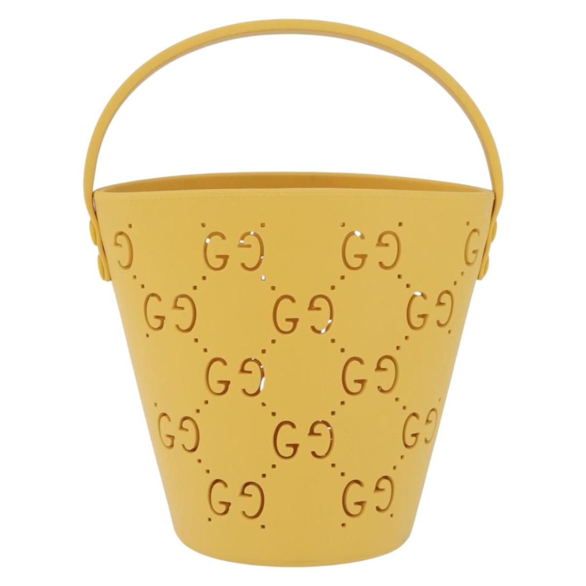GUCCI Hand Bag Rubber Yellow 723051 Auth 206393M