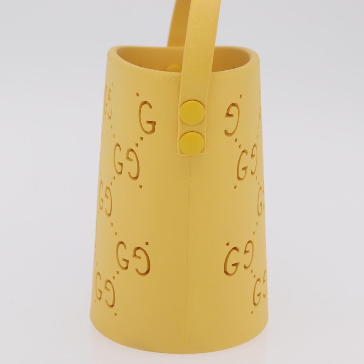 GUCCI Hand Bag Rubber Yellow 723051 Auth 206393M