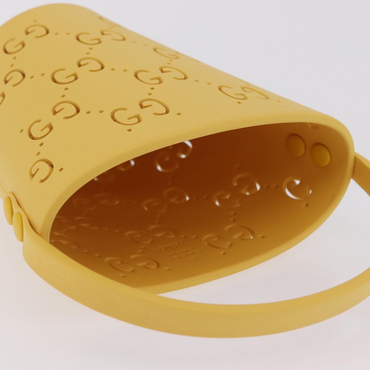GUCCI Hand Bag Rubber Yellow 723051 Auth 206393M